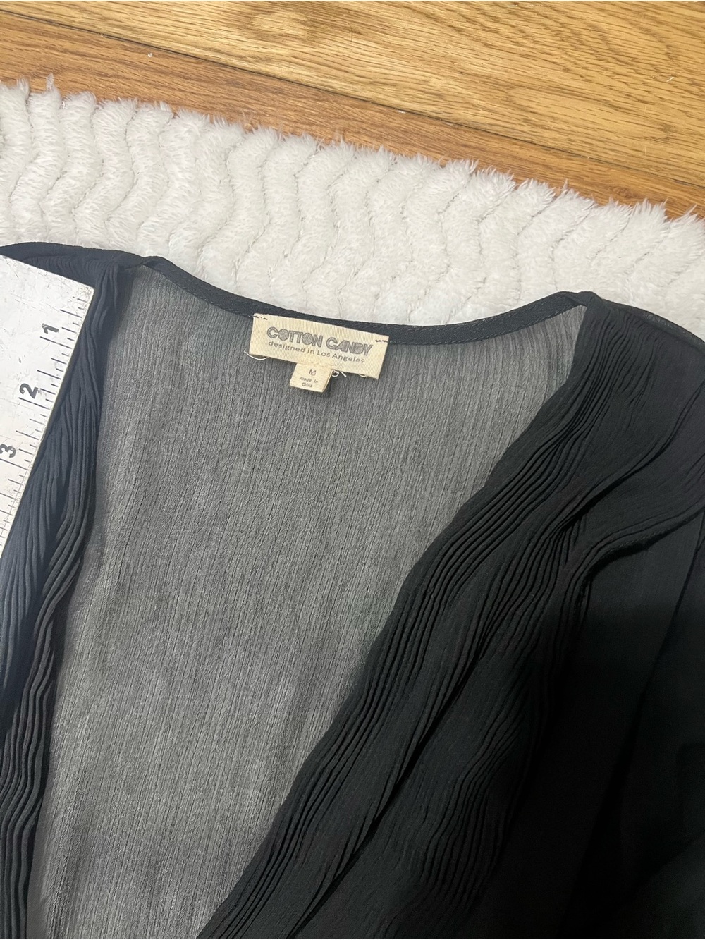 Cotton Candy Black Sheer V-Neck Sweater Cardigan